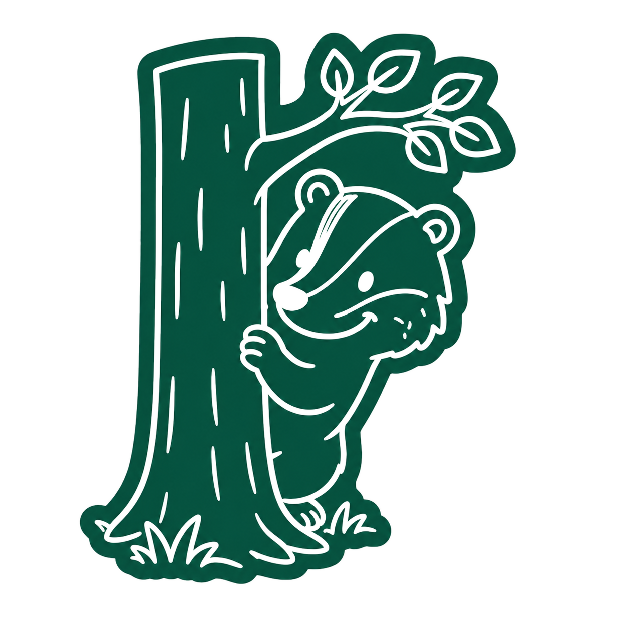 Badger beside a tree representing responsible growth